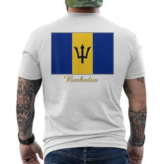 Barbados Flag Souvenir Men's T-shirt Back Print | Mazezy