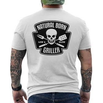 Barbecue Natural Born Griller Funny Grill Master Gift Mens Back Print T-shirt - Thegiftio UK
