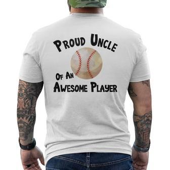 Baseball Softball Proud Uncle Of An Awesome Player Mens Back Print T-shirt | Mazezy