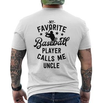 Baseball Uncle Gift My Favorite Baseball Player Calls Me Mens Back Print T-shirt | Mazezy CA