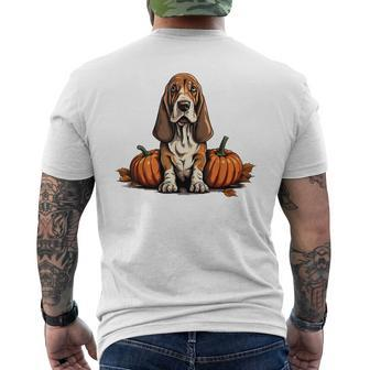 Basset Hound Dog Pumpkin Lazy Halloween Party Costume Men's T-shirt Back Print - Monsterry CA