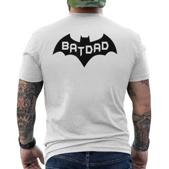 Batdad Super Bat Dad Hero Man Granpa Prank Humor Joke Men's Back Print T-shirt | Mazezy