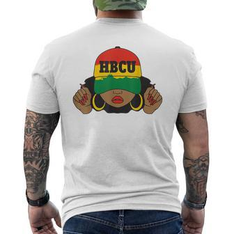 Beautiful Black Hbcu Student In Hat Mens Back Print T-shirt - Seseable
