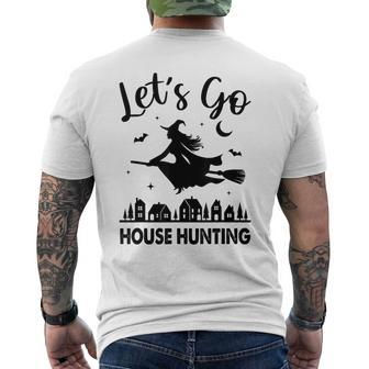 Beautiful Real Estate Witch Halloween Lets Go House Hunting Men's T-shirt Back Print - Thegiftio UK
