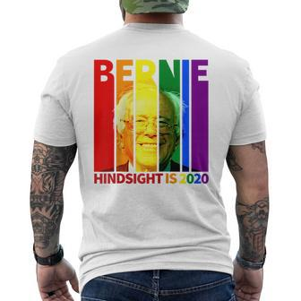 Bernie Sanders Gay Pride Hindsight Is 2020 Lgbt Mens Back Print T-shirt | Mazezy