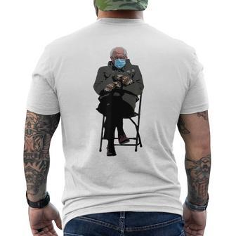 Bernie Sanders Mittens Inauguration Sitting Funny Meme Meme Funny Gifts Mens Back Print T-shirt | Mazezy