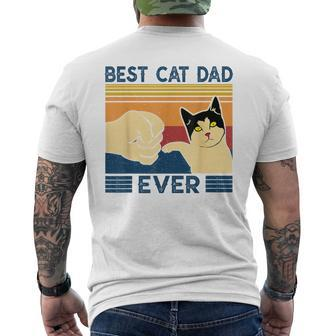 Best Cat Dad Ever  Retro Vintage Cat Daddy Father Day Men's Crewneck Short Sleeve Back Print T-shirt