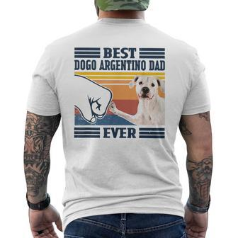 Best Dogo Argentino Dad Ever Vintage Father Day Men's Back Print T-shirt | Mazezy