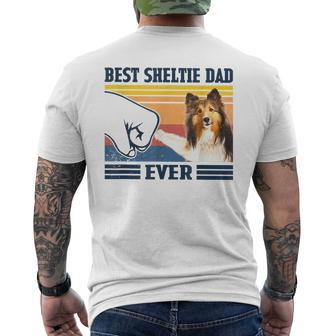 Best Shetland Sheepdog Sheltie Dad Ever Vintage Father Men's Back Print T-shirt | Mazezy