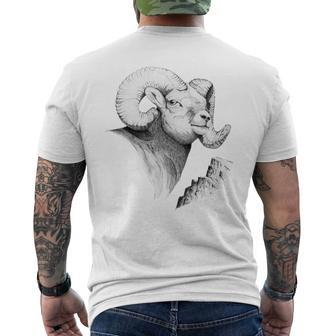 Bighorn Sheep Ram Bighorn Men's T-shirt Back Print | Mazezy