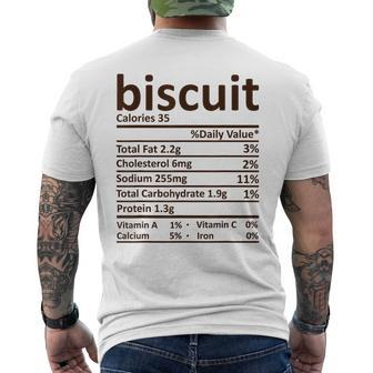 Biscuit Nutrition Thanksgiving Costume Food Facts Christmas Men's T-shirt Back Print - Thegiftio UK