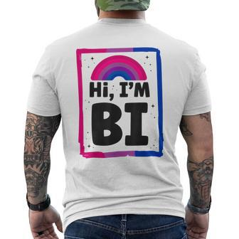 Bisexual Bi Pride Flag Hi Im Bi Mens Back Print T-shirt | Mazezy