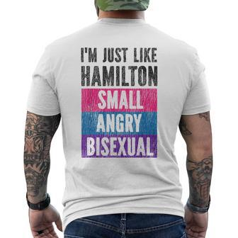 Bisexual Bi Pride Flag Im Just Like Hamilton Small Angry & Mens Back Print T-shirt | Mazezy