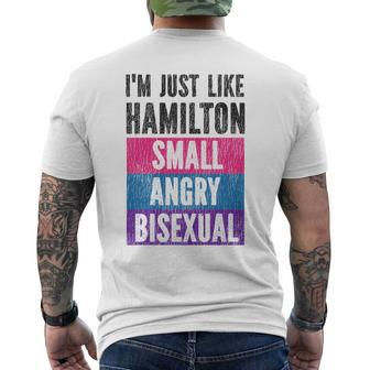 Bisexual Bi Pride Flag Im Just Like Hamilton Small Angry & Mens Back Print T-shirt | Mazezy