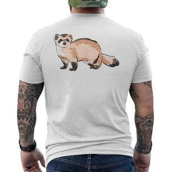 Black Footed Ferret Illustration For Ferret Pet Animal Lover Men's T-shirt Back Print | Mazezy