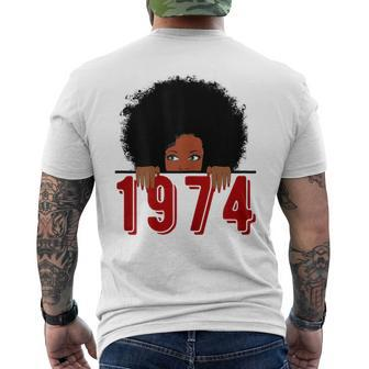 Black Queen Born In 1974 46Th Yrs Old Awesome Birthday Men's T-shirt Back Print | Mazezy UK
