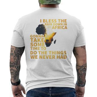 I Bless The Rain Down In Africa 90S 80S Old School Men's T-shirt Back Print | Mazezy