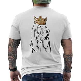 Bloodhound Dog Wearing Crown Men's T-shirt Back Print | Mazezy