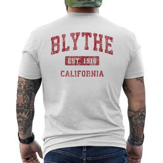 Blythe California Ca Vintage Sports Red Men's T-shirt Back Print | Mazezy DE
