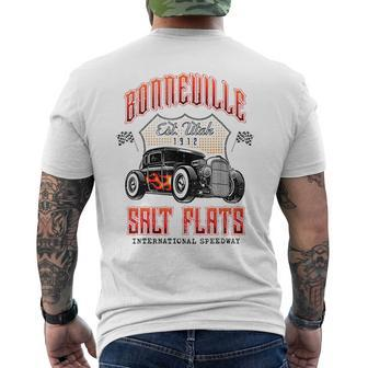 Bonneville Salt Flats Vintage Retro Hot Rod Race Car Salt Funny Gifts Mens Back Print T-shirt | Mazezy