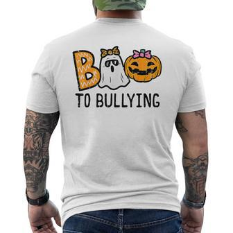 Boo To Bullying Ghost Pumpkin Orange Anti Bully Unity Day Men's T-shirt Back Print | Mazezy DE