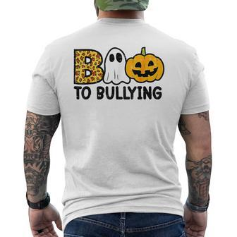 Boo To Bullying Ghost Pumpkin Orange Anti Bully Unity Day Men's T-shirt Back Print - Seseable