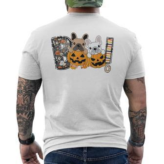 Boo French Bulldog Pumpkin Candy Dog Puppy Halloween Costume Men's T-shirt Back Print - Monsterry UK