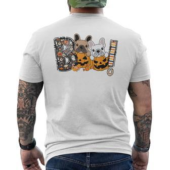 Boo Halloween French Bulldog Dog Frenchie Pumpkin Crew Men's T-shirt Back Print - Monsterry AU