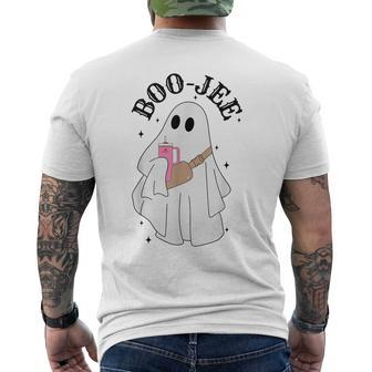 Boo-Jee Halloween Spooky Season Cute Ghost Boujee Boogee Men's T-shirt Back Print - Monsterry