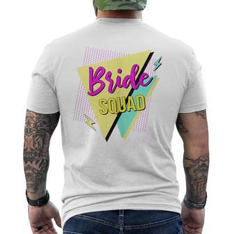 Bride & Bride Squad Retro 90’S Bachelorette Party Matching Mens Back Print T-shirt - Seseable