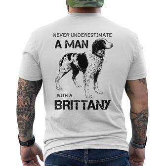 Brittany Spaniel Dad Funny Gifts For Dad Mens Back Print T-shirt | Mazezy