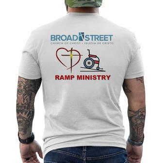 Broad Street Church Of Christ Ramp Ministry Short-Sleeve Men's T-shirt Back Print | Mazezy