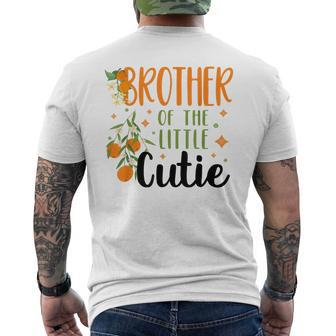 Brother Little Cutie Baby Shower Orange 1St Birthday Party Mens Back Print T-shirt - Monsterry