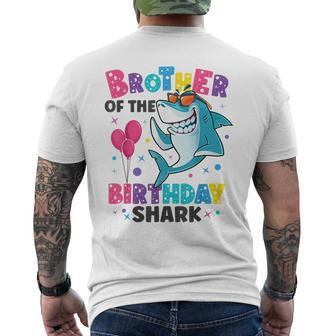 Brother Of The Shark Birthday Big Bro Matching Family Mens Back Print T-shirt - Thegiftio UK