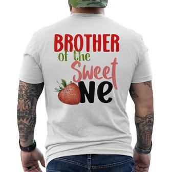 Brother The Sweet One Strawberry Birthday Family Party Mens Back Print T-shirt - Seseable