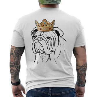Bulldog Wearing Crown Men's T-shirt Back Print | Mazezy