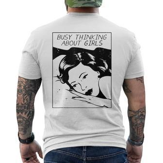 Busy Thinking About Girls Mens Back Print T-shirt - Seseable