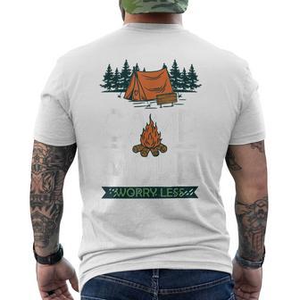 Camp More Worry Less For Lover Camping Nature Adventure Wild Mens Back Print T-shirt - Thegiftio