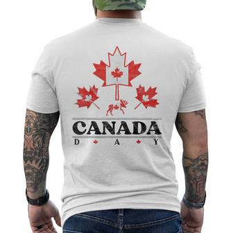 Canada Day Flag Vintage Canadian Maple Leaf Heritage Toddler Canada Funny Gifts Mens Back Print T-shirt | Mazezy