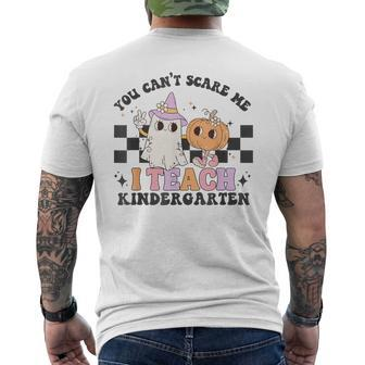 You Cant Scare Me I Teach Kindergarten Retro Halloween Ghost Men's T-shirt Back Print - Seseable