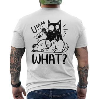 Cat What Funny Cat Dog With Meow Knife Mens Back Print T-shirt - Seseable