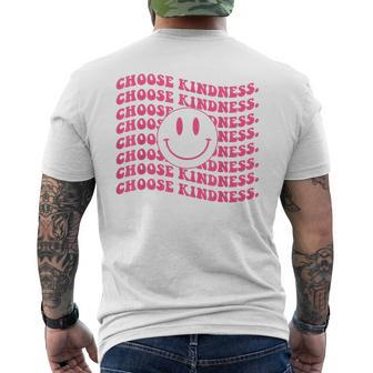 Choose Kindness Pink Smile Face Preppy Aesthetic Trendy Mens Back Print T-shirt | Mazezy