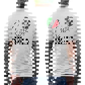 Ciao Bella Italy Graphic With Italian Flag Mens Back Print T-shirt | Mazezy