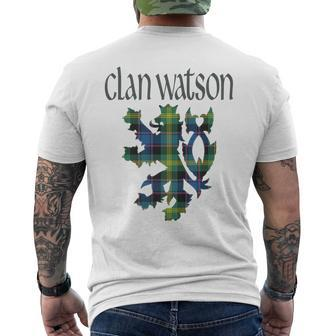 Clan Watson Tartan Scottish Family Name Scotland Pride Pride Month Funny Designs Funny Gifts Mens Back Print T-shirt | Mazezy