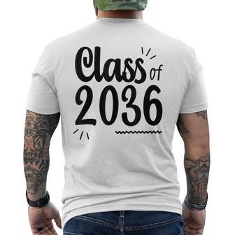 Class Of 2036 Grow With Me Handprints On Back K To 12 Mens Back Print T-shirt - Seseable