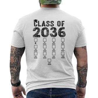 Class Of 2036 Grow With Me With Space For Checkmarks Men's T-shirt Back Print - Seseable