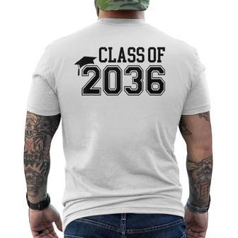 Class Of 2036 First Day Of School Grow With Me Graduation Mens Back Print T-shirt - Seseable