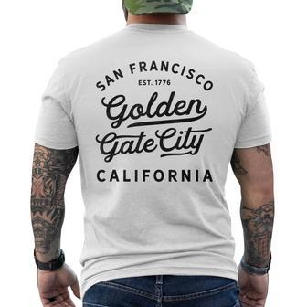Classic Retro Vintage San Francisco Pride Sanfran The Bay Mens Back Print T-shirt | Mazezy
