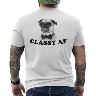 Classy Af Funny Sunglasses Bowtie Pug Graphic Gifts For Pug Lovers Funny Gifts Mens Back Print T-shirt | Mazezy