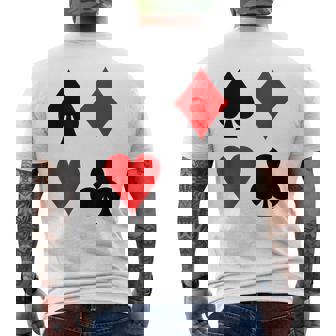 Clubs Hearts Spades Diamonds Playing Card Suits Poker Mens Back Print T-shirt - Thegiftio UK
